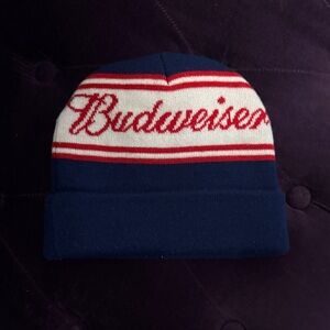 Budweiser Navy, White & Red Cuffed Beanie